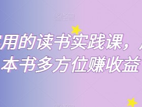 超实用的读书实践课，用一本书多方位赚收益