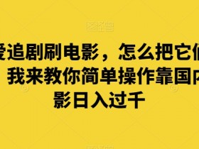 谁都爱追剧刷电影，怎么把它们换成钱呢？我来教你简单操作靠国内外电影日入过千【揭秘】