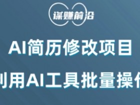 AI简历修改项目，利用AI工具批量化操作，小白轻松日200+