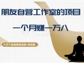 十万个富翁修炼宝典之16.朋友自营工作室的项目，一个月赚一万八
