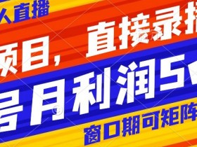 风口项目，小红书无人直播带货，直接录播，可矩阵，月入5w+【揭秘】