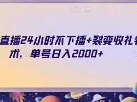 快手无人直播24小时不下播+裂变收礼物技术，单号日入2000+【揭秘】