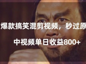 爆款搞笑混剪视频，百分百过原创，单日中视频播放收益800+【揭秘】