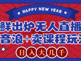 2024最新无人直播零撸音浪+卖课程玩法，日入大几千不是梦【揭秘】