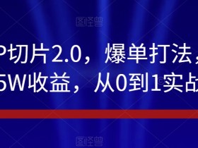 抖音IP切片2.0，爆单打法，千粉账号5W收益，从0到1实战教学【揭秘】