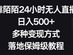 靠陌陌24小时无人直播，日入500+，多种变现方式，落地保姆级教程【揭秘】