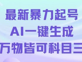 最新暴力起号方式，利用AI一键生成科目三跳舞视频，单条作品突破500万播放【揭秘】