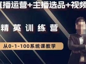 钏山甲大狼高级直播运营系统课，直播运营+主播选品+视频
