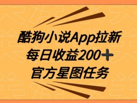 酷狗小说APP拉新，接抖音星图任务，保姆式教学每日收益200+【揭秘】
