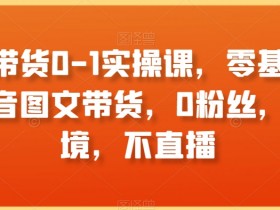 图文带货0-1实操课，零基础学习抖音图文带货，0粉丝，不出境，不直播
