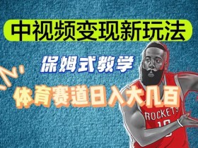 中视频变现新玩法，体育赛道日入大几百【揭秘】