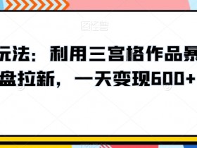 高深玩法：利用三宫格作品暴力网盘拉新，一天变现600+【揭秘】