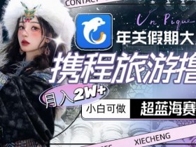 年关假期大风口，携程旅游撸金，超蓝海赛道,月入2w+【揭秘】