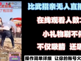 最近很火的无人直播“比武招亲”的一个玩法项目简单【揭秘】