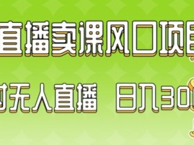 2024最新玩法无人直播卖课风口项目，全天无人直播，小白轻松上手【揭秘】