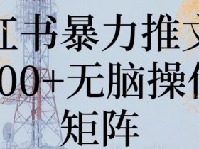 小红书暴力推文日入200+无脑操作可矩阵【揭秘】