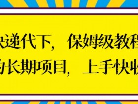 快递代下保姆级教程，真正的长期项目，上手快收入稳【揭秘】