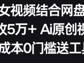AI美女视频结合网盘拉新，日收5万+两分钟一条Ai原创视频，0成本0门槛送工具【揭秘】