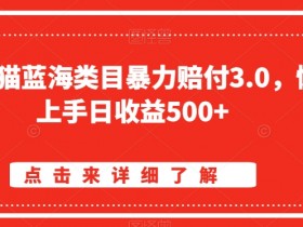 淘宝天猫蓝海类目暴力赔付3.0，懒人上手日收益500+【仅揭秘】