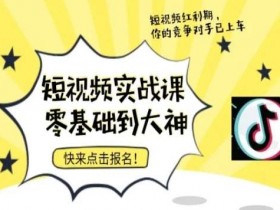 短视频零基础落地实操训练营，短视频实战课零基础到大神
