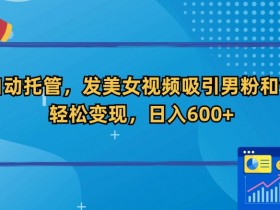 全自动托管，发美女视频吸引男粉和色粉，轻松变现，日入600+【揭秘】