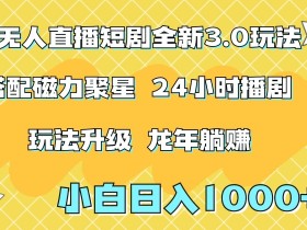 快手无人直播短剧全新玩法3.0，日入上千，小白一学就会，保姆式教学（附资料）【揭秘】