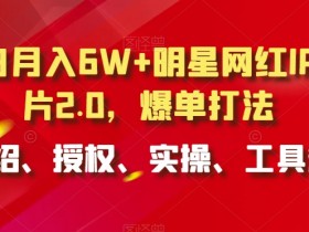 小白月入6W+明星网红IP切片2.0，爆单打法（介绍、授权、实操、工具箱）【揭秘】
