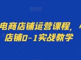 小红书电商店铺运营课程，小红书店铺0-1实战教学