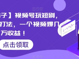【蓝海野路子】视频号玩短剧，搬运+连爆打法，一个视频爆几万收益【揭秘】