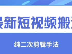 最新短视频搬运，纯手法去重，二创剪辑手法【揭秘】