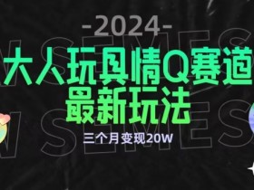 全新大人玩具情Q赛道合规新玩法，公转私域不封号流量多渠道变现，三个月变现20W【揭秘】