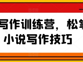网文写作训练营，松掌握小说写作技巧