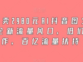 外面卖2980元AI抖音图文带货，全新流量风口，低们槛创作，百亿流量扶持