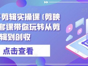 全能高手剪辑实操课(剪映教程)一套课带你玩转从剪辑到创收
