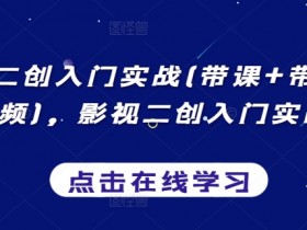 影视二创入门实战(带课+带货+中视频)，影视二创入门实战课