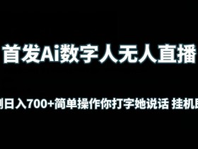 首发Ai数字人无人直播，实测日入700+无脑操作 你打字她说话挂机即可【揭秘】