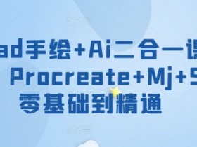 iPad手绘+Ai二合一课程，​Procreate+Mj+SD零基础到精通