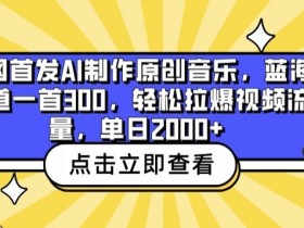 全网首发AI制作原创音乐，蓝海赛道一首300.轻松拉爆视频流量，单日2000+【揭秘】