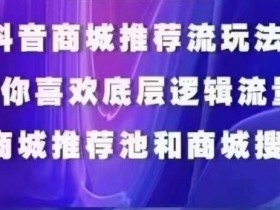抖音商城运营课程，猜你喜欢入池商城搜索商城推荐人群标签覆盖