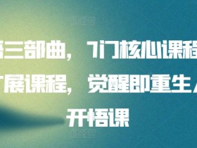 开悟三部曲，7门核心课程+15门扩展课程，觉醒即重生人生开悟课