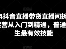 2024抖音直播带货直播间拆解，抖运营从入门到精通，普通人谋生最有效技能