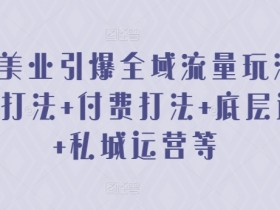 2024美业引爆全域流量玩法，素材打法 付费打法 底层逻辑 私城运营等