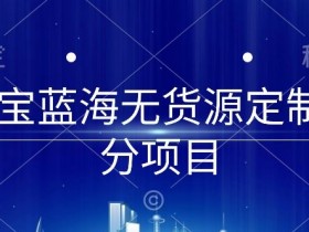 淘宝蓝海无货源定制细分项目，从0到起店实操全流程【揭秘】