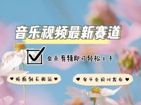 音乐视频赛道最新玩法，纯原创不违规，可所有平台同时发布，会点剪辑即可轻松拿捏【揭秘】