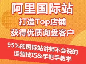 【阿里国际站】打造Top店铺&获得优质询盘客户，​95%的国际站讲师不会说的运营技巧