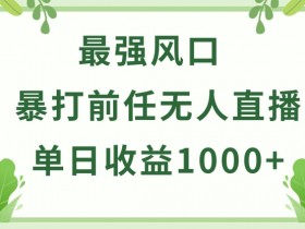 暴打前任小游戏无人直播单日收益1000+，收益稳定，爆裂变现，小白可直接上手【揭秘】