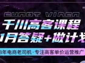 千川高客课程+1月答疑+做计划，详解千川原理和投放技巧