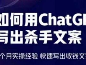 如何用ChatGPT写出杀手文案，6个月实操经验，快速写出收钱文案