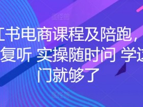 小红书电商课程及陪跑，课程反复听 实操随时问 学这一门就够了