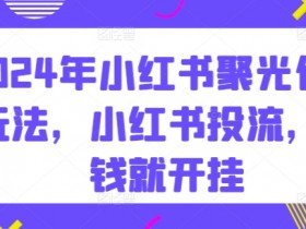 2024年小红书聚光付费玩法，小红书投流，充钱就开挂
